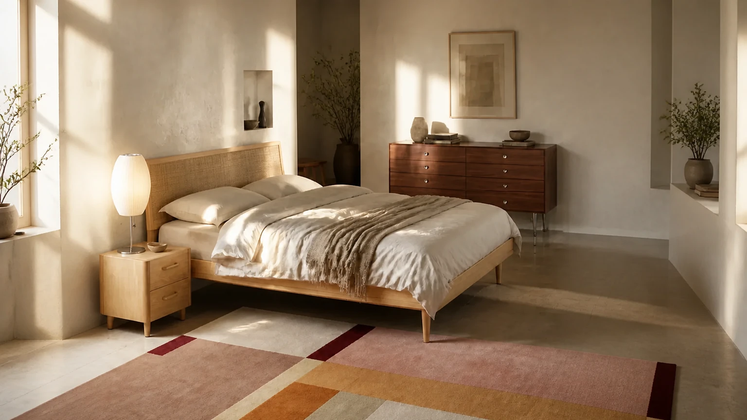 Paper Quiet Bedroom interior design concept.