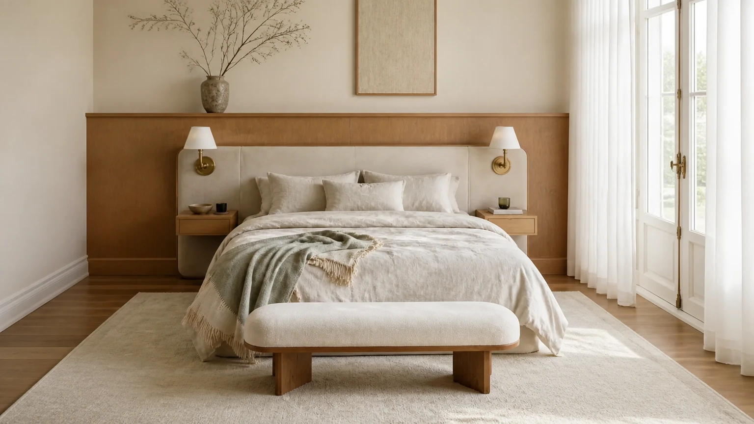 The Soft Horizon Bedroom interior design concept.