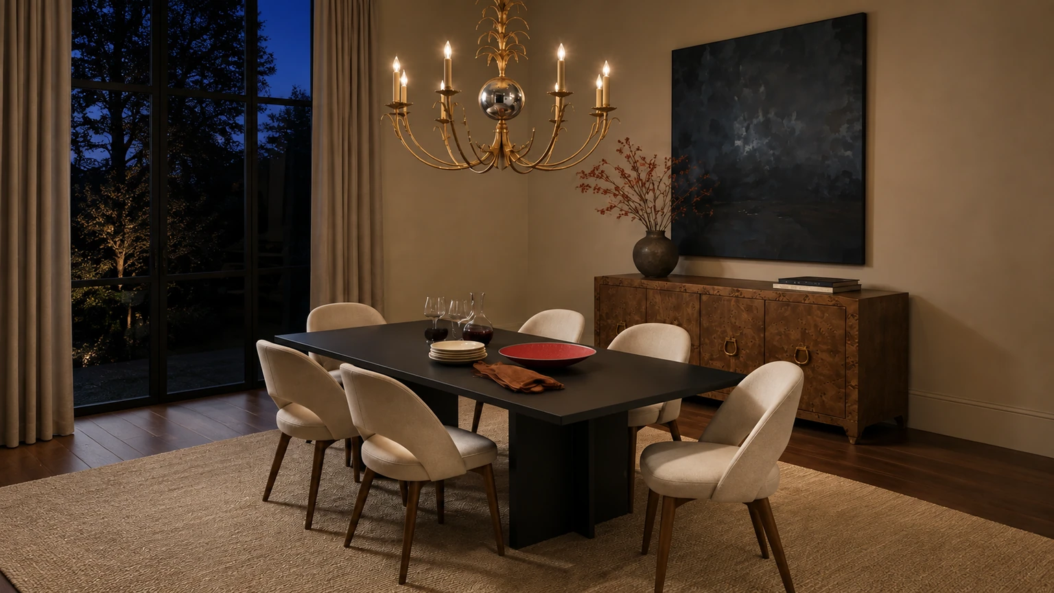 Blue Hour, Warm Table interior design concept.