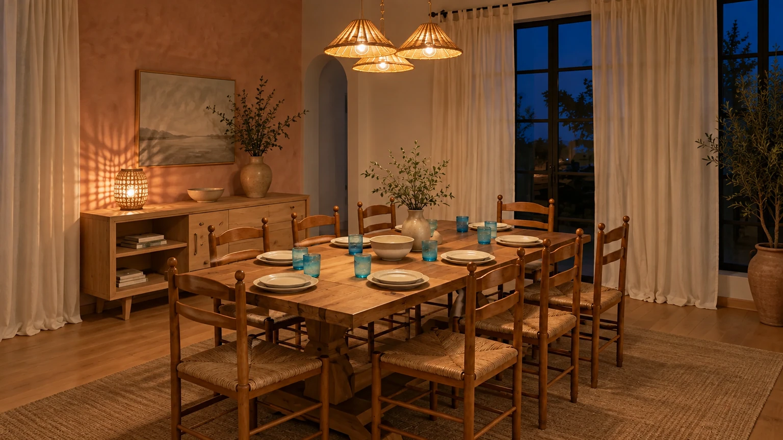 Blush Tide Dining Room interior design concept.
