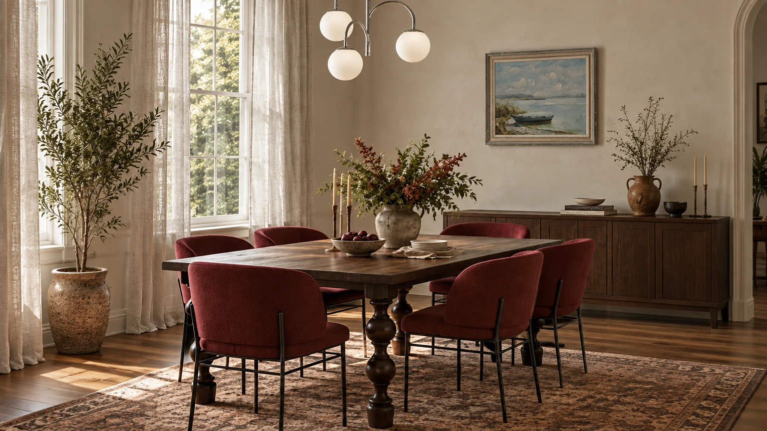 Claret in the Afternoon interior design concept.