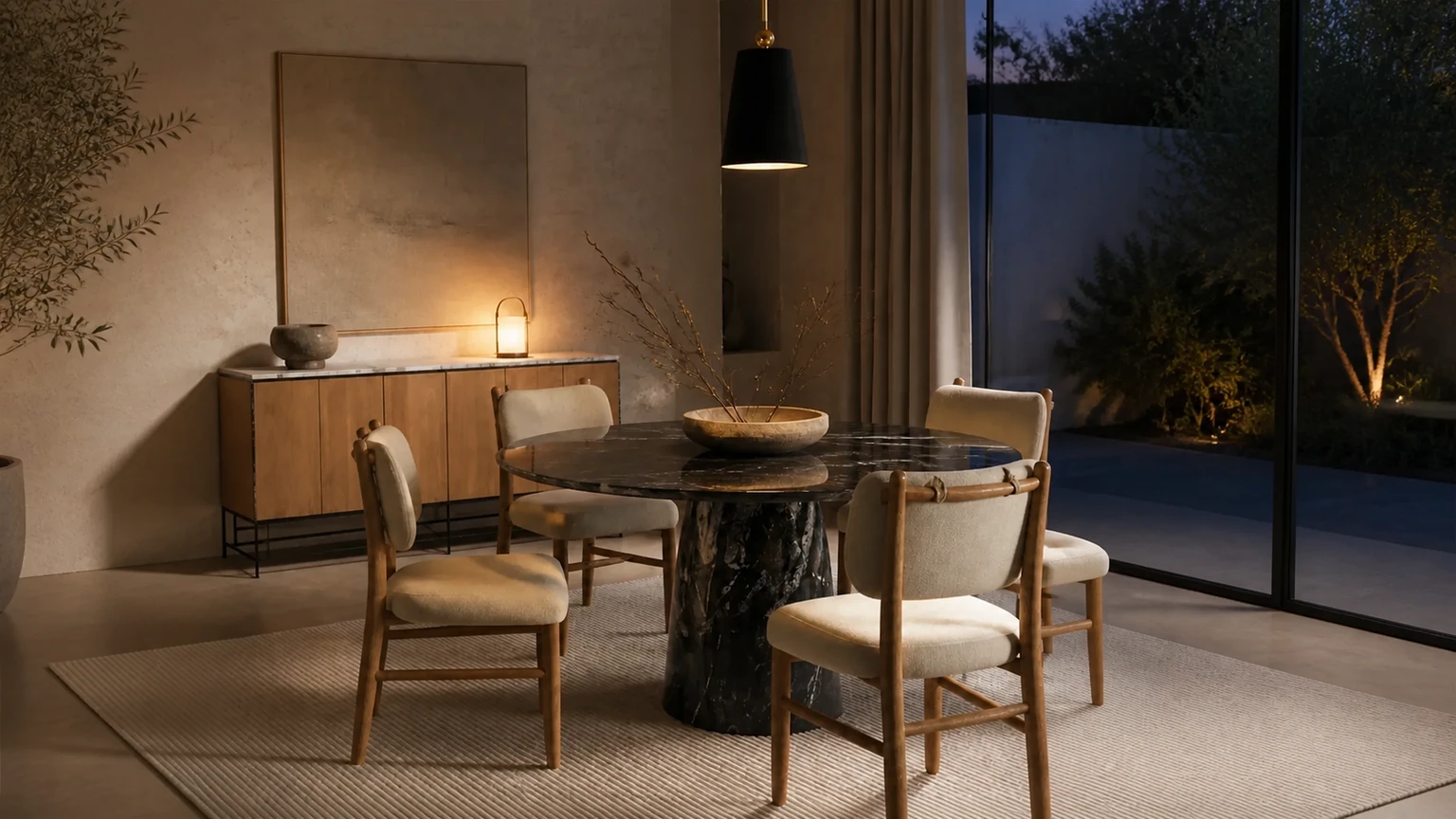 Limestone Evening Gallery interior design concept.