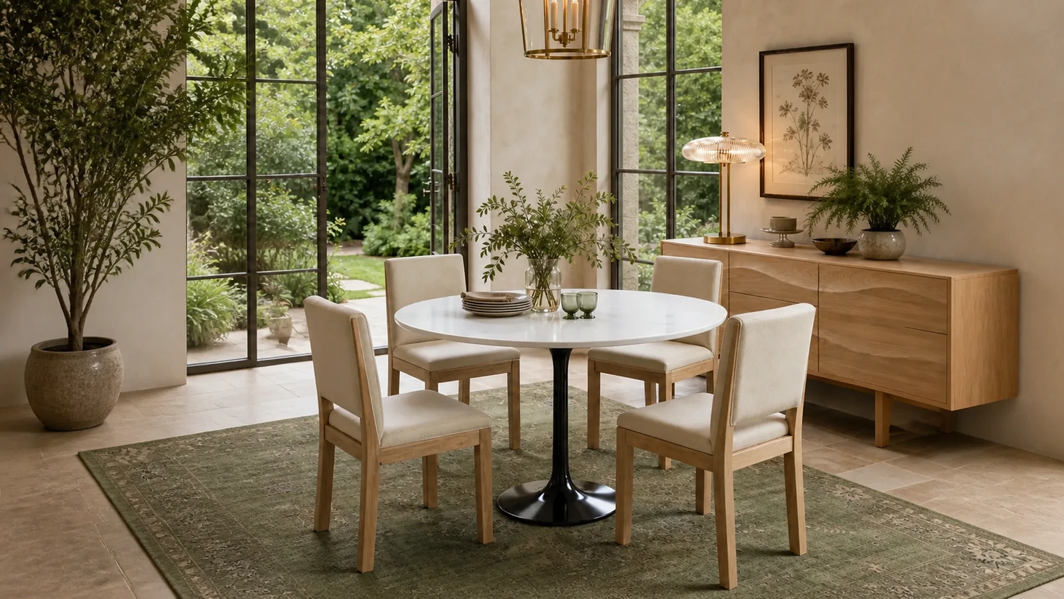 Marble Garden Dining Room interior design concept.