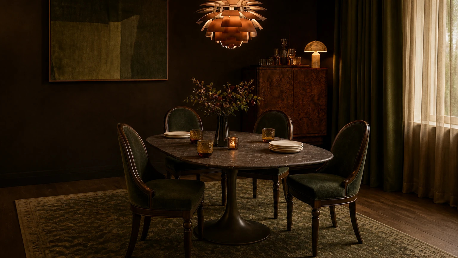 Olive Brown Supper Club interior design concept.