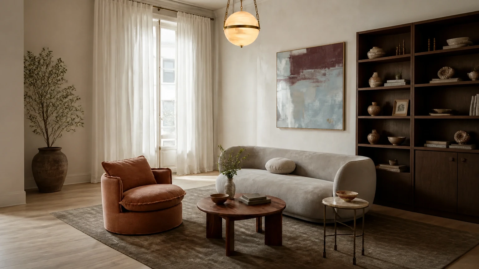 Apricot Afterglow interior design concept.