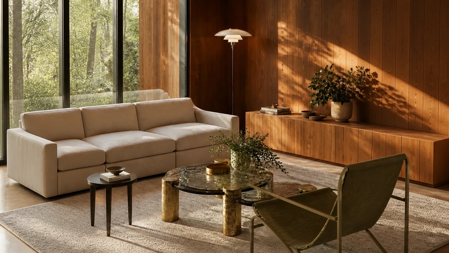 Cedar Glass Reading Lounge interior design concept.