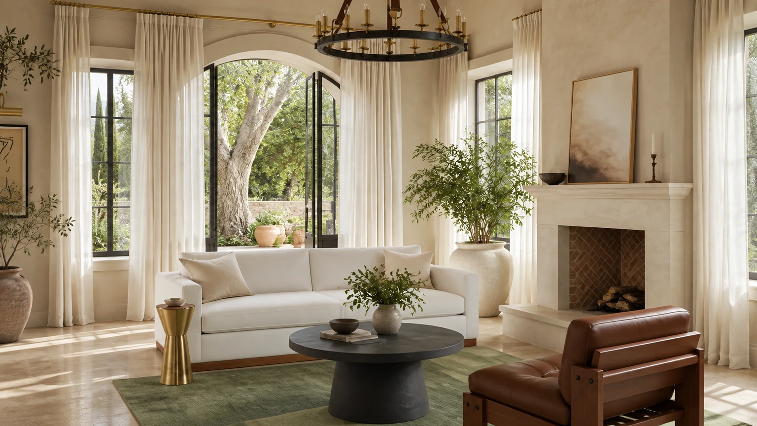 Limestone Hearth, Garden Light interior design concept.