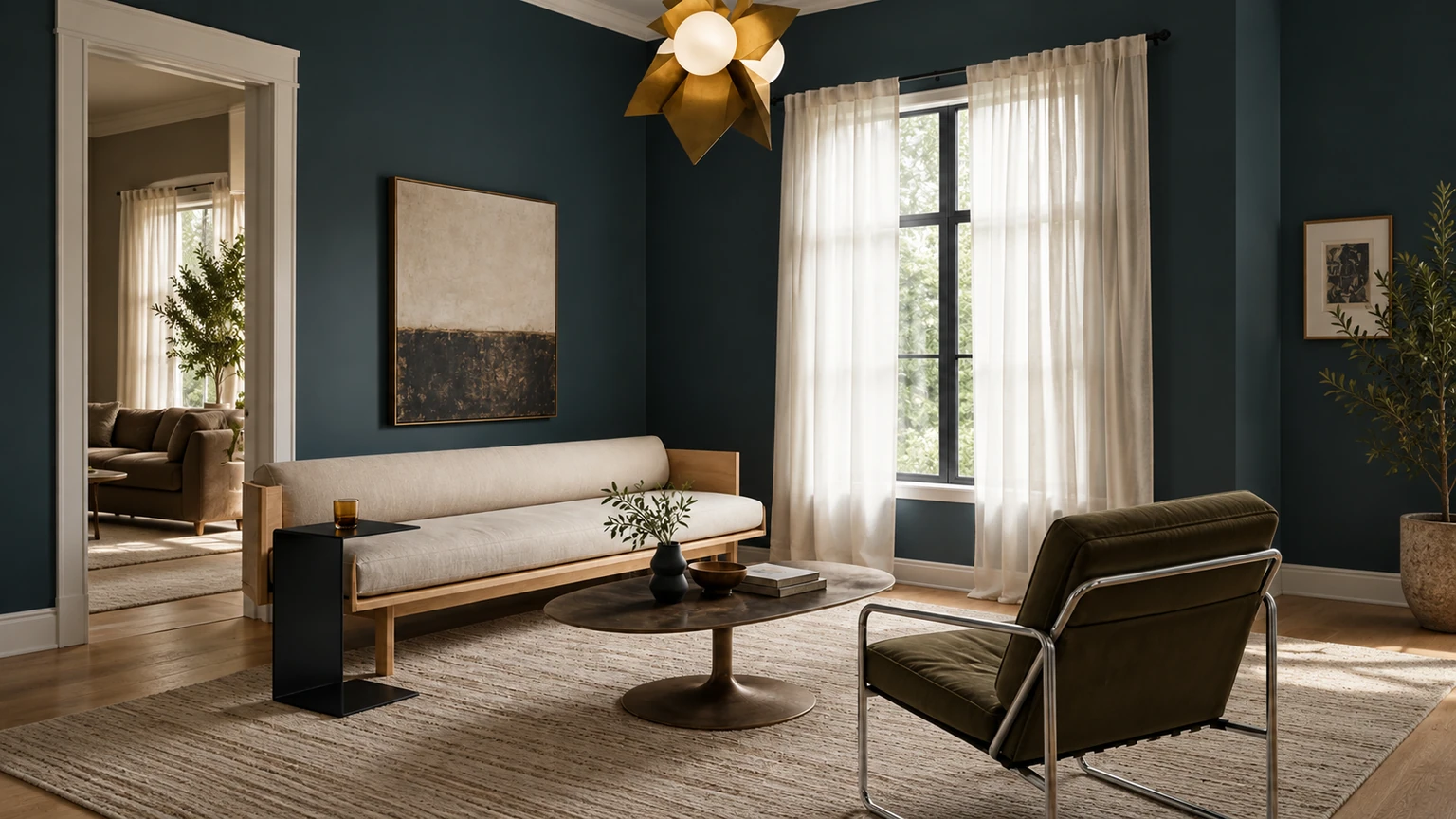 Petrol Blue, Burnished Quiet interior design concept.