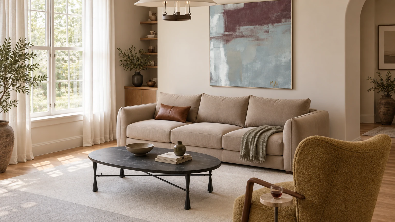 Quiet Golden Hour interior design concept.