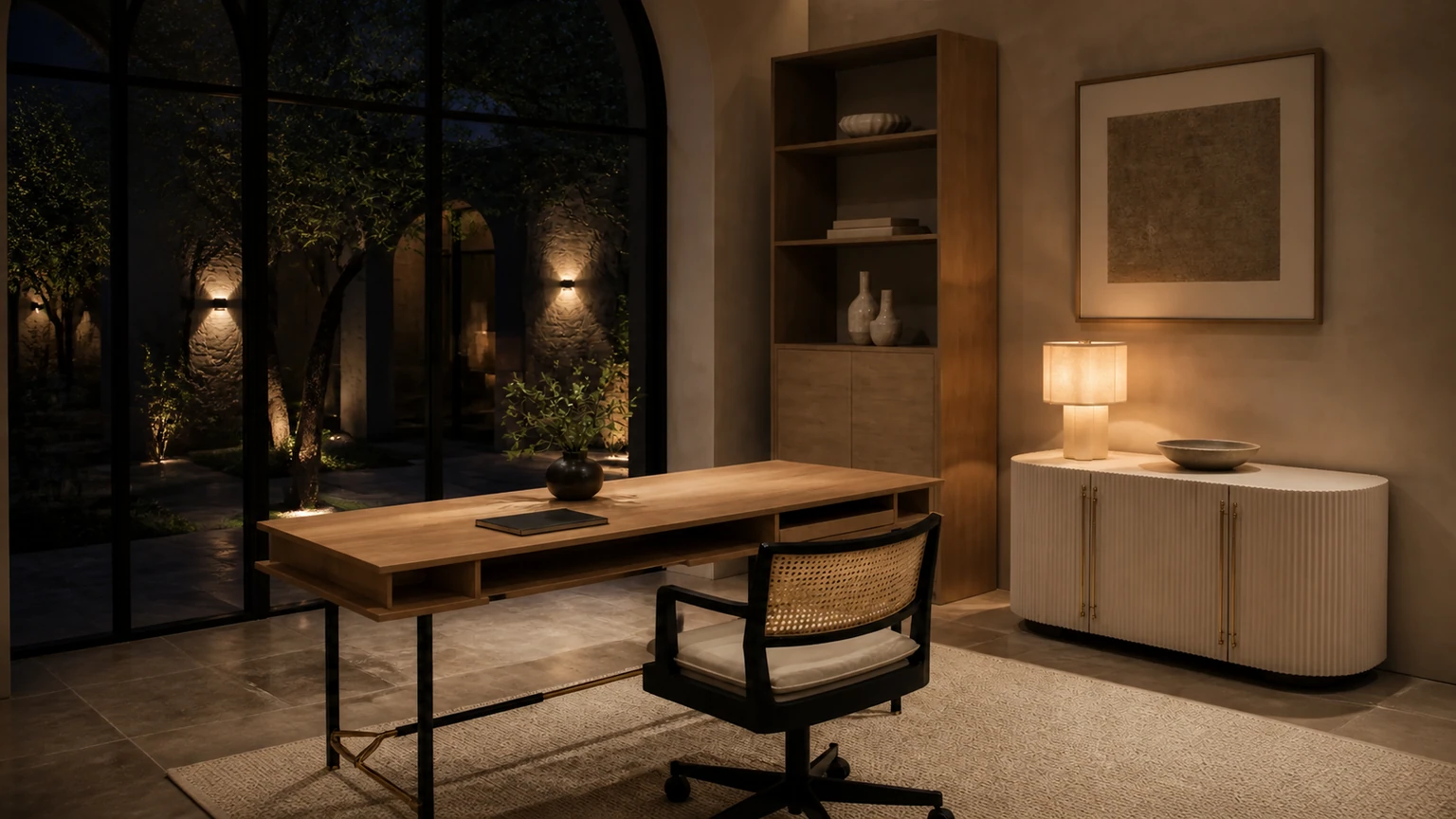 Cane Courtyard Office interior design concept.