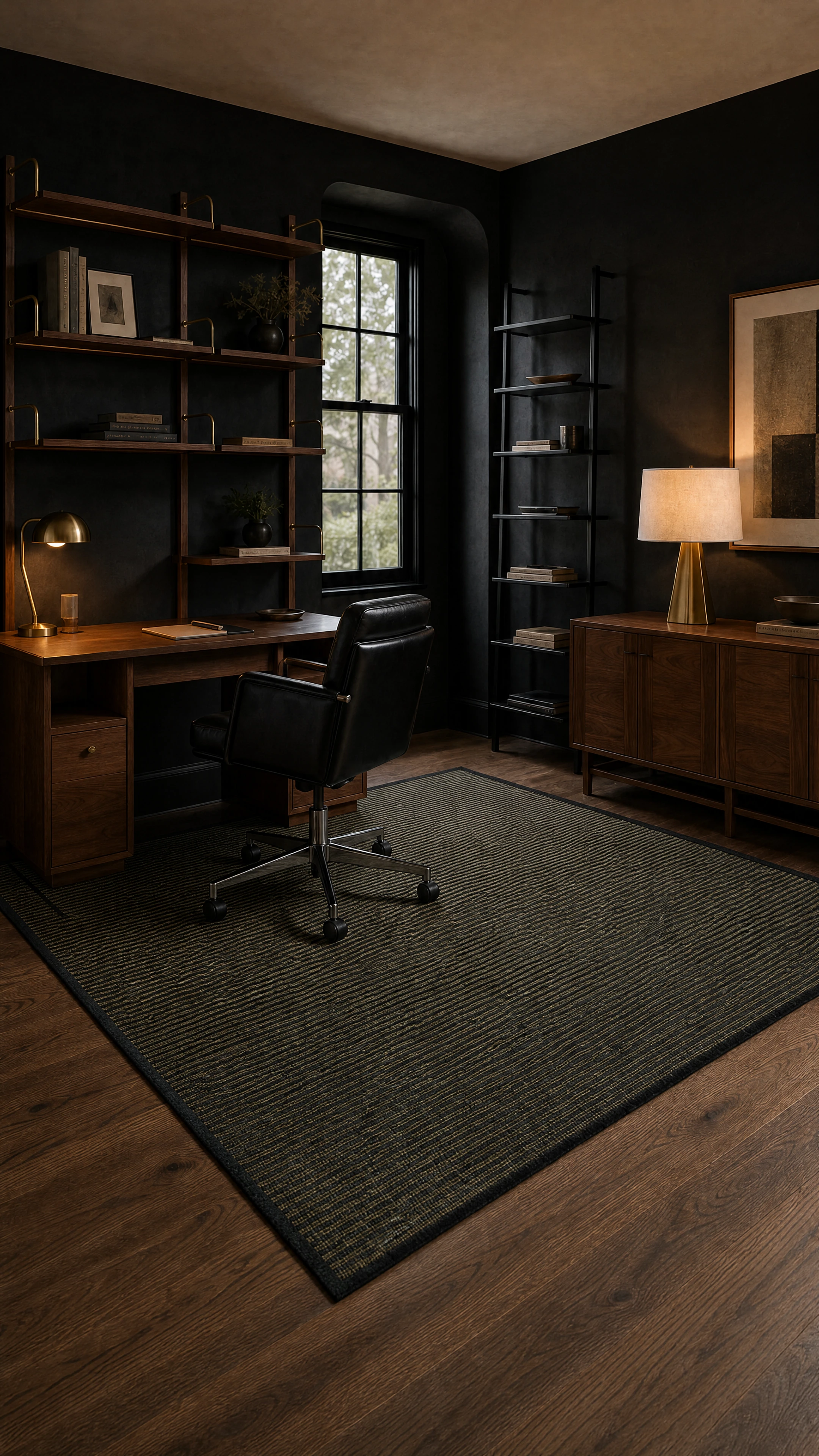 Ink Brass Study interior design concept.