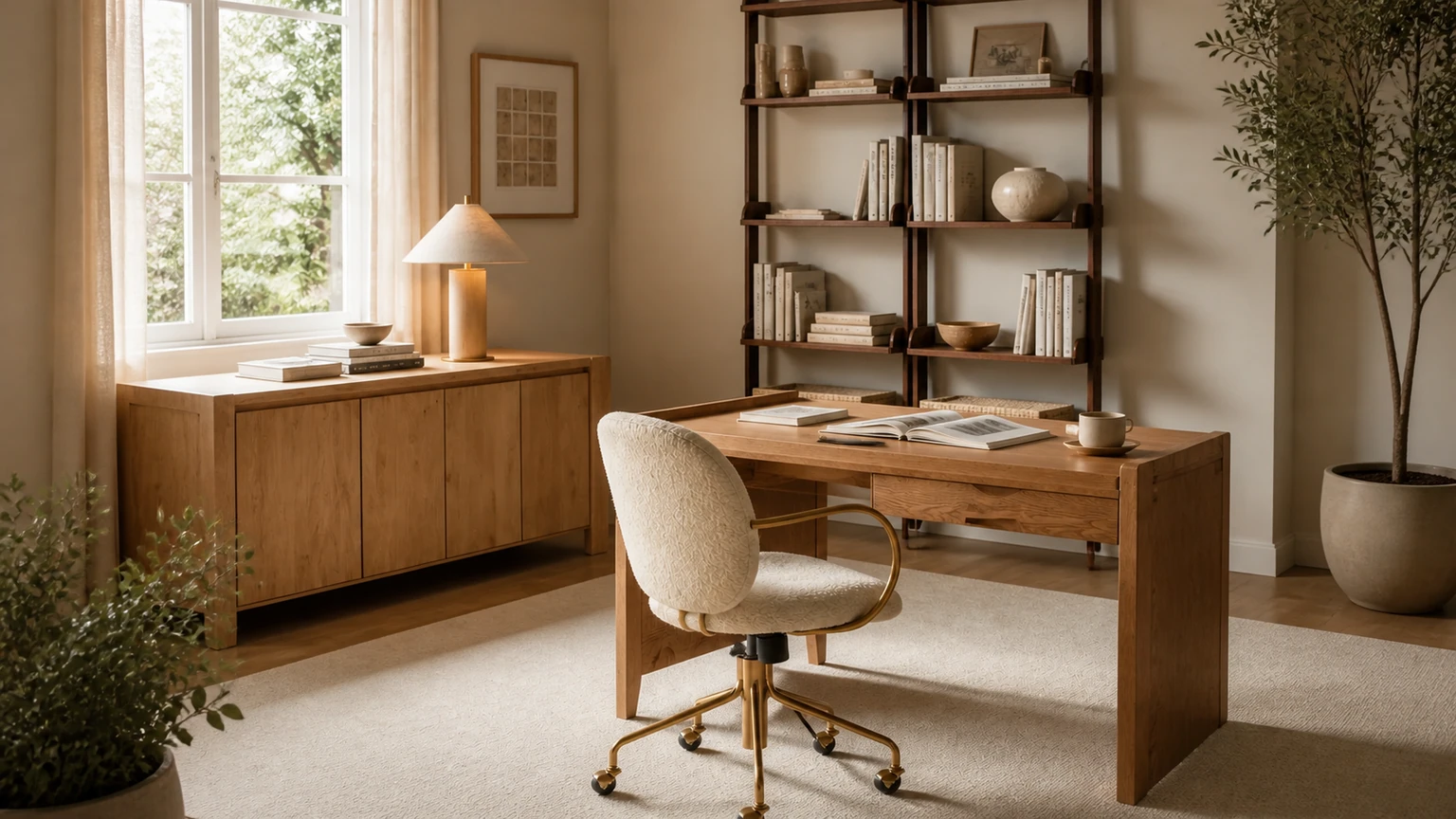 Parchment Editor Office interior design concept.