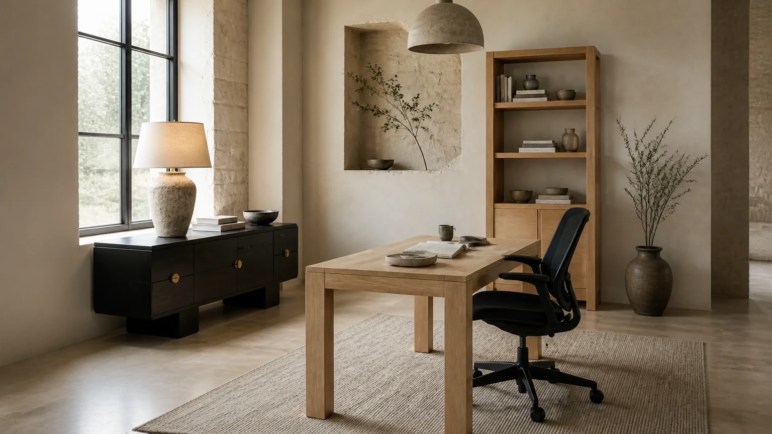 Stone Minimal Workroom interior design concept.