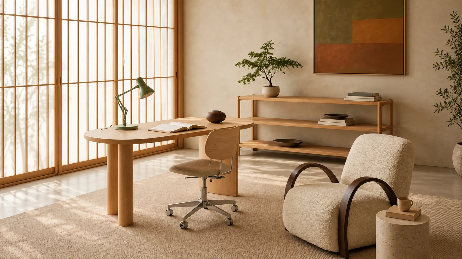 The Ochre Quiet Study interior design concept.