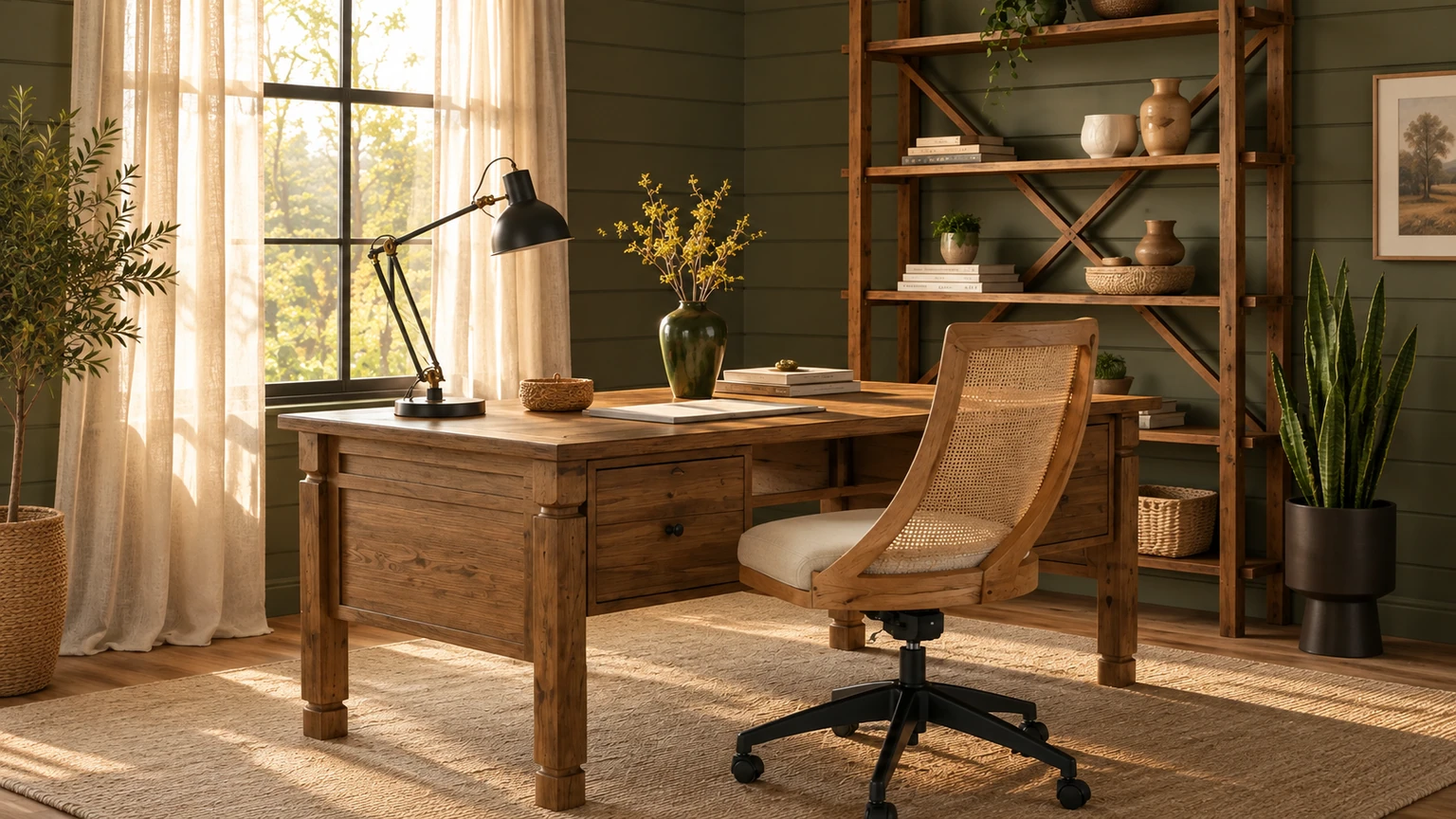 The Olive Shiplap Workroom interior design concept.