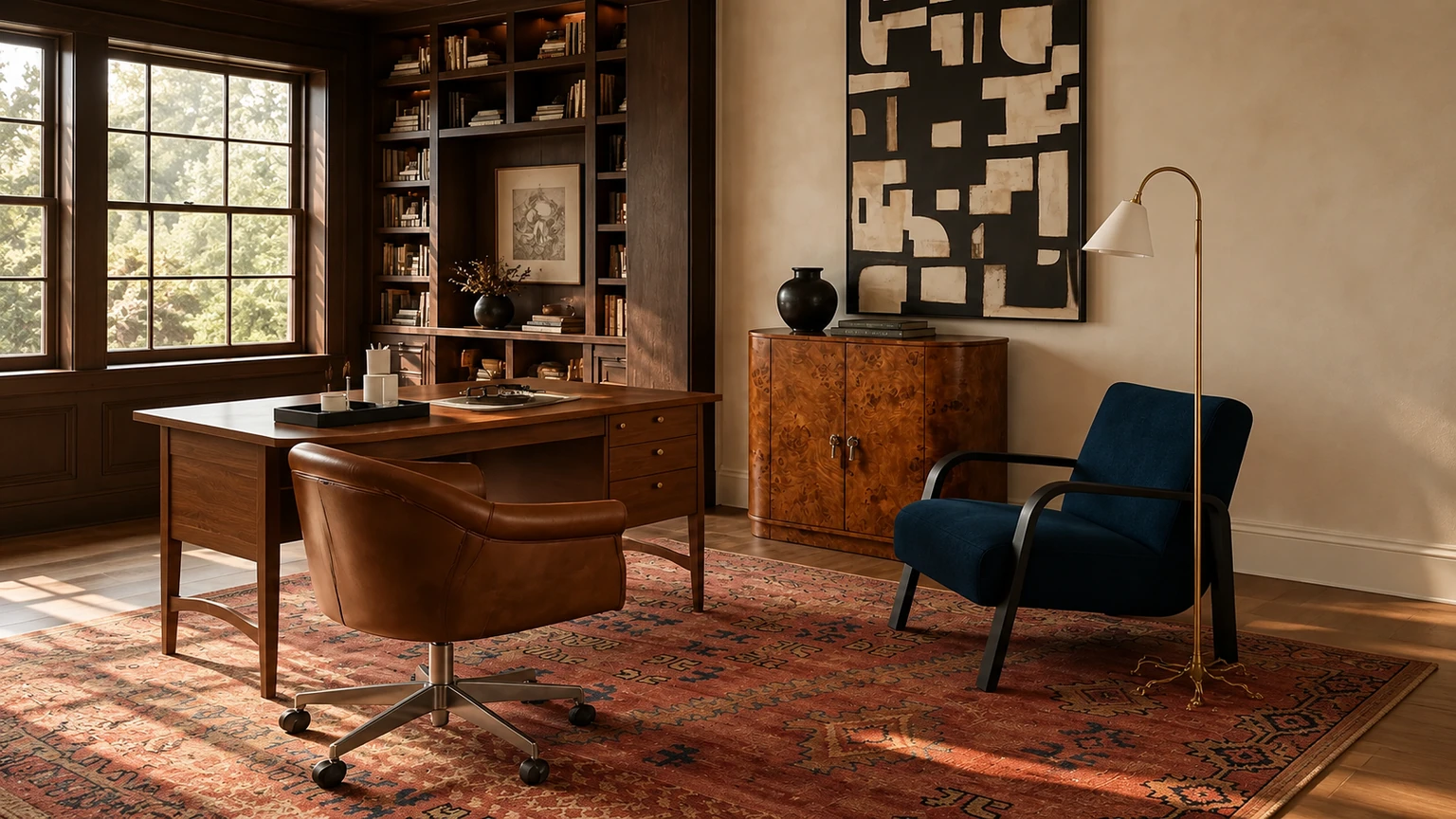 The Quiet Archivist interior design concept.