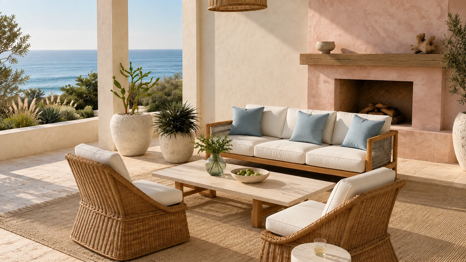 Blush-Dune Veranda interior design concept.