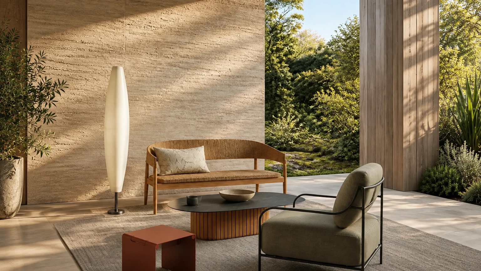 Raked Stone, Open Sky interior design concept.