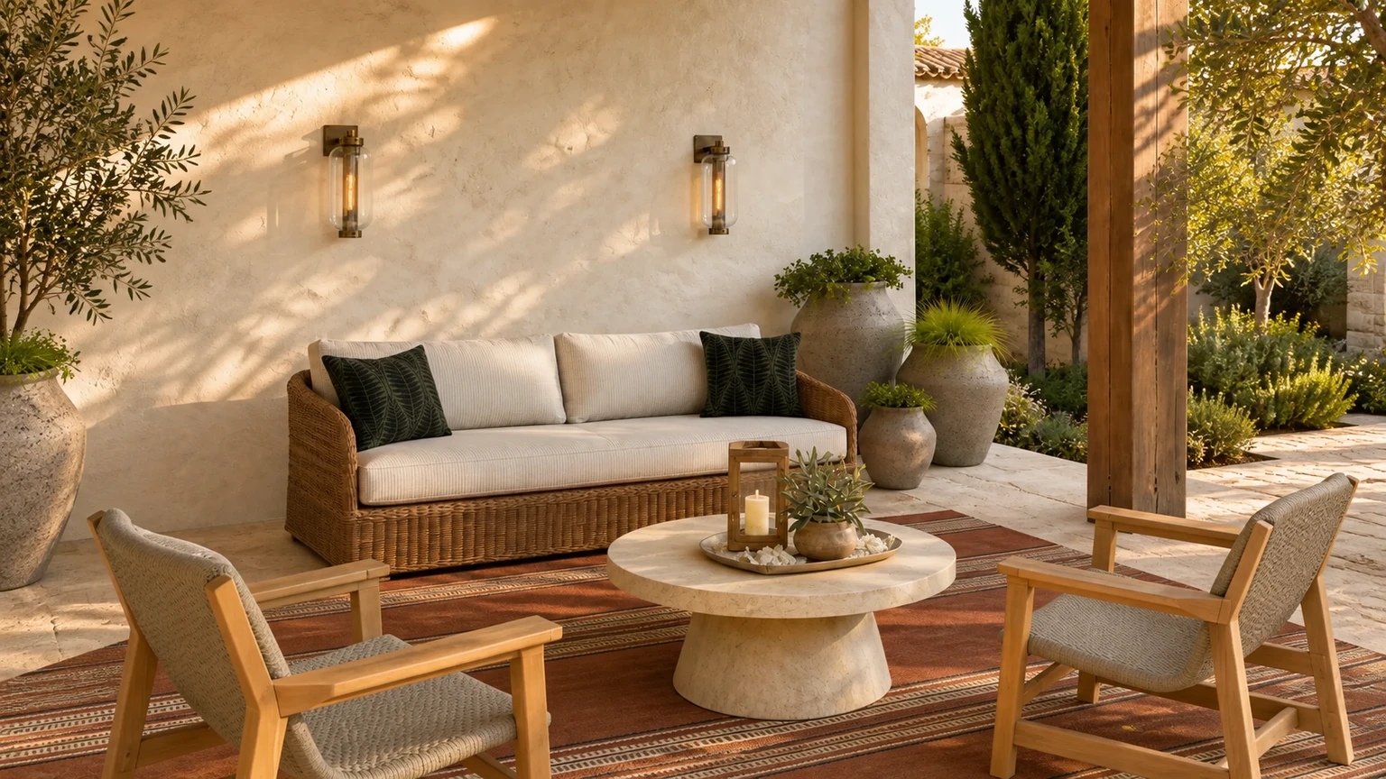 Sunwashed Cypress Court interior design concept.