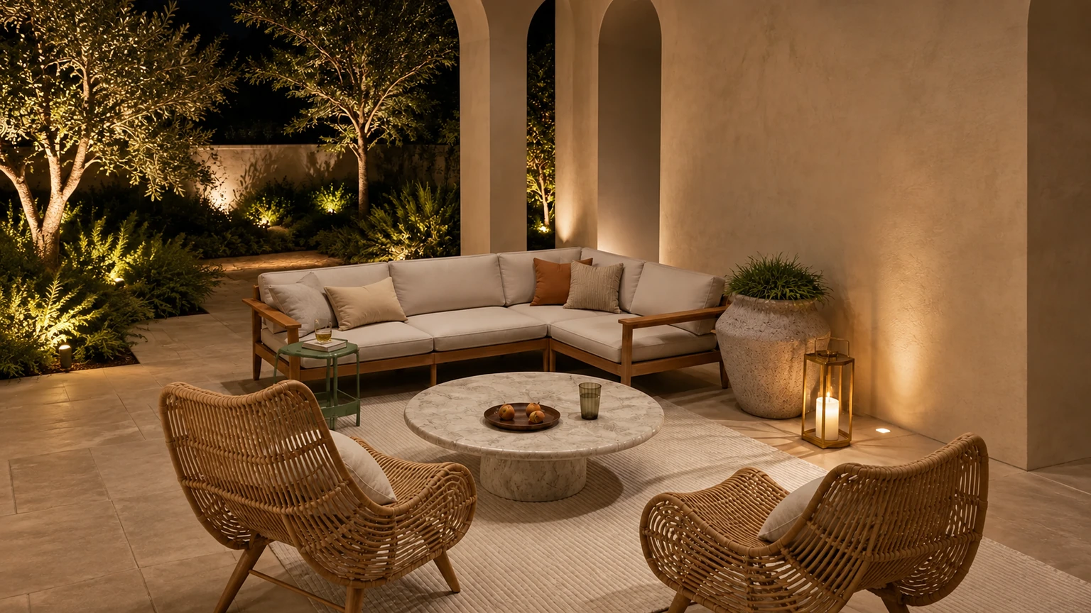 Olive Courtyard Afterglow interior design concept.