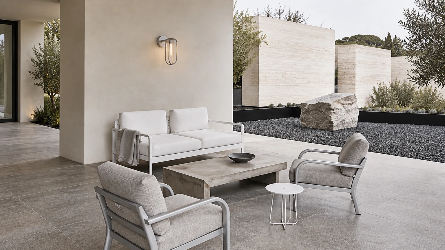 The Monochrome Loggia interior design concept.