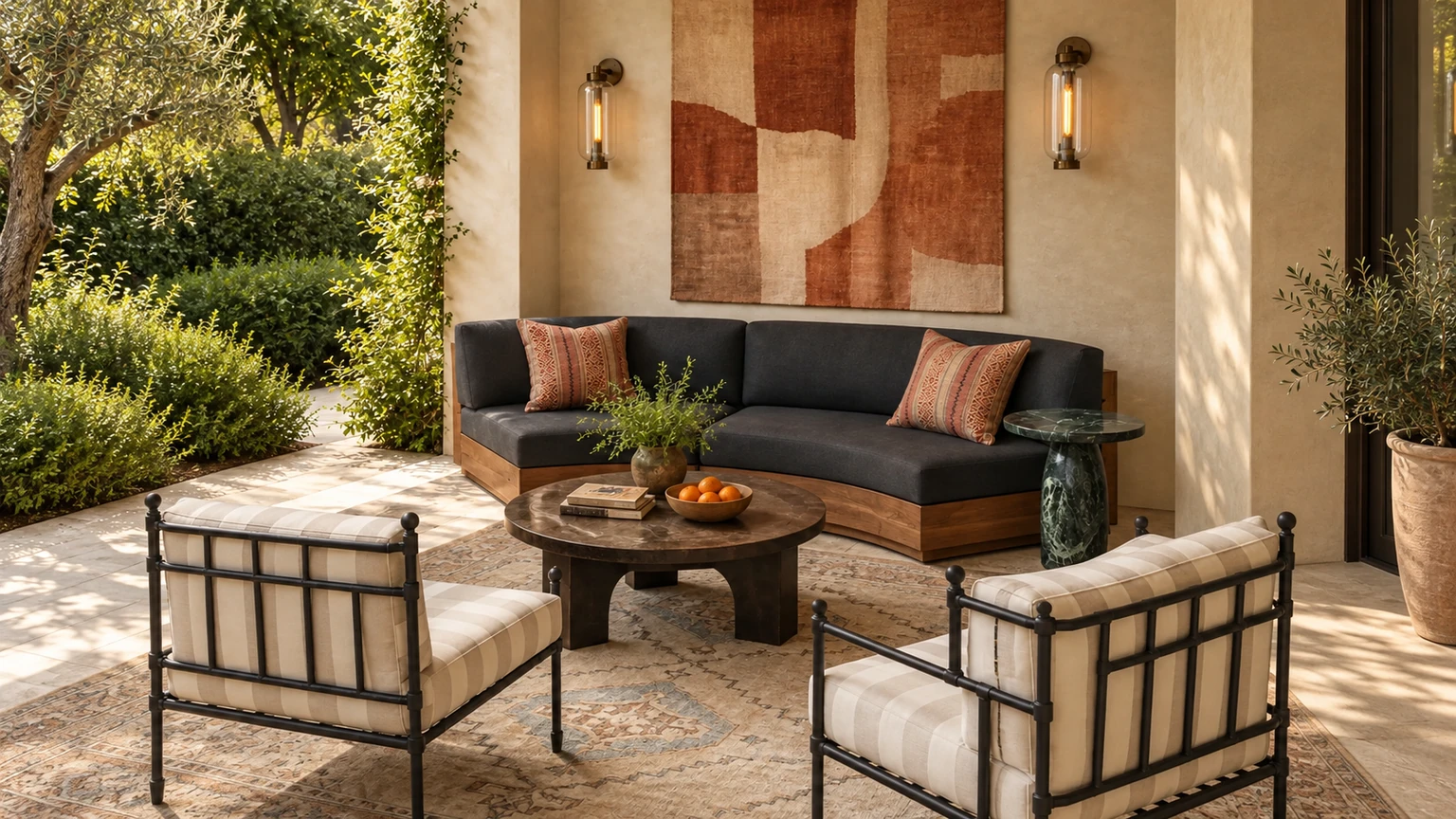 The Sun-Faded Garden Library interior design concept.